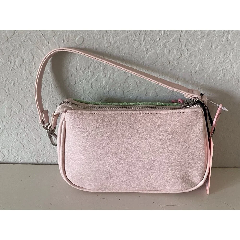Juicy Couture Juicy Girl Rule Wristlet Bag Retro‎ Green Terry Cloth Logo Patches